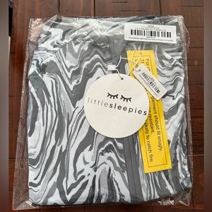 Little Sleepies Black Marble Swirl Zippy 3-6